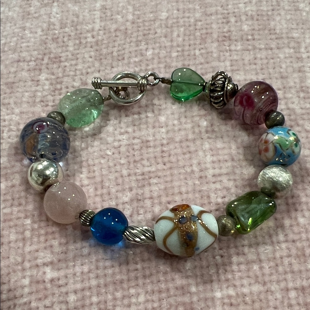 Elegant Multicolor Glass Beaded Bracelet